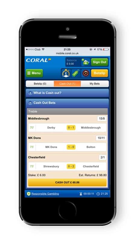 Coral Cash Out mobile app