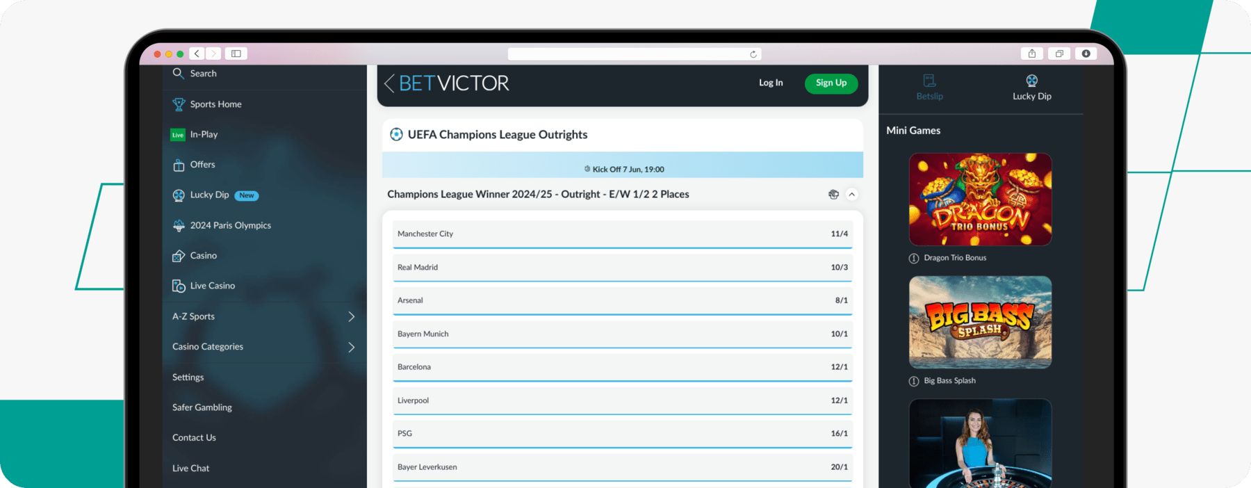 tpp betvictor homepage desktop screenshot