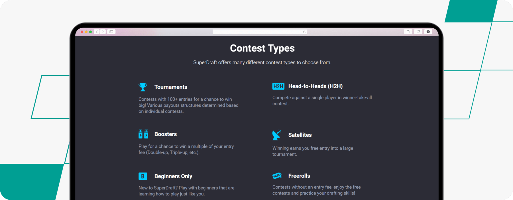 superdraft contest types screenshot